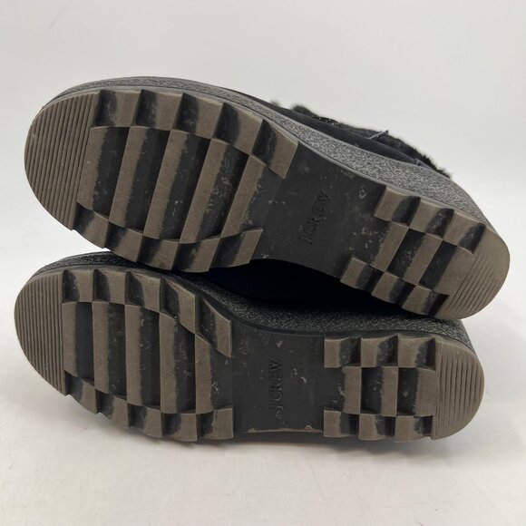 J. Crew Black Cozy Lace Up Suede Wedge Boots | Size 8 - Picture 9 of 10